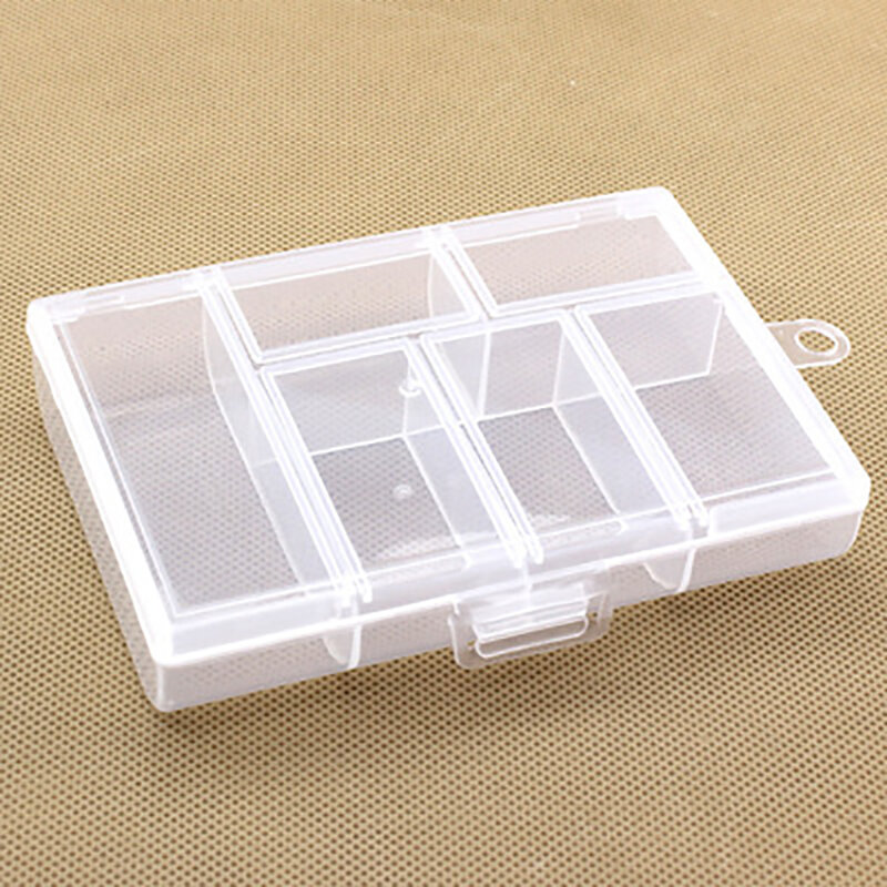 6 grade de plástico caixa de jóias caixa de ferramentas de plástico ajustável artesanato organizador de armazenamento contas pulseira caixas de jóias caixa de ferramentas