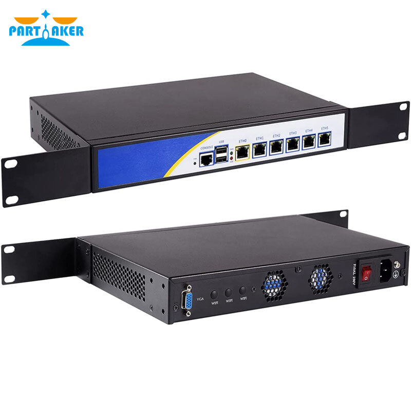 Partaker-Mini PC R3, Intel Core I7, 3520 Mbps, 6 LAN, 2 ports USB, COM, pare-feu, ordinateur de bureau, serveur réseau, Openwrt