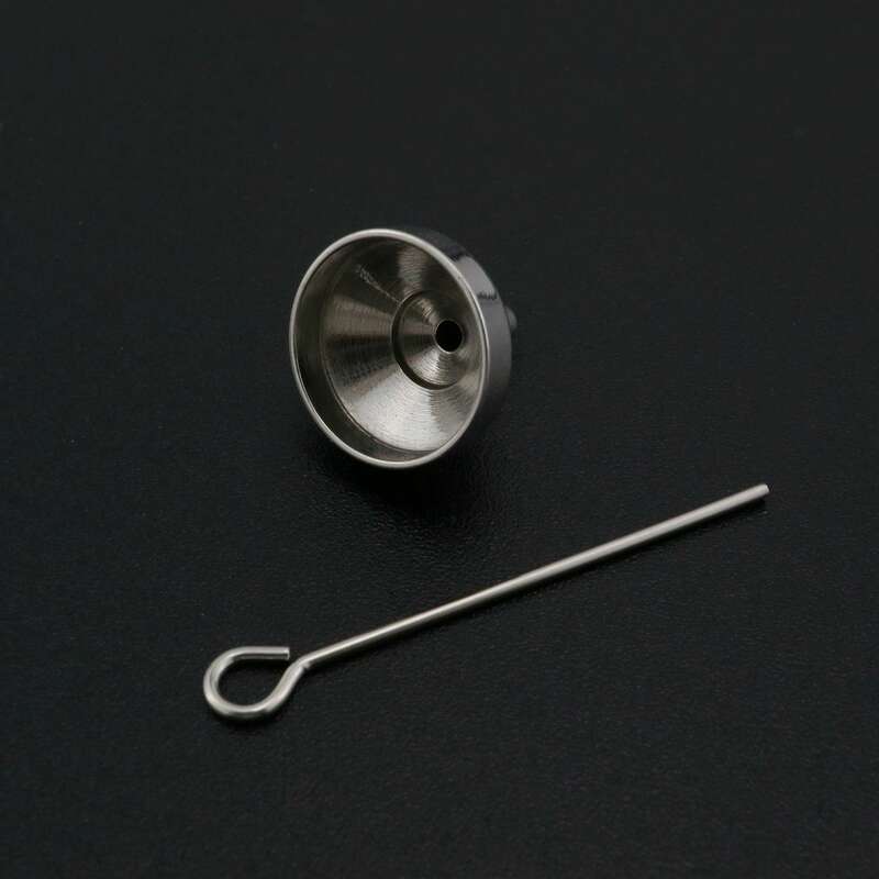 1 pz piccolo strumento imbuto in metallo per gioielli ciondolo cremazione 11x12MM acciaio inossidabile 1507037