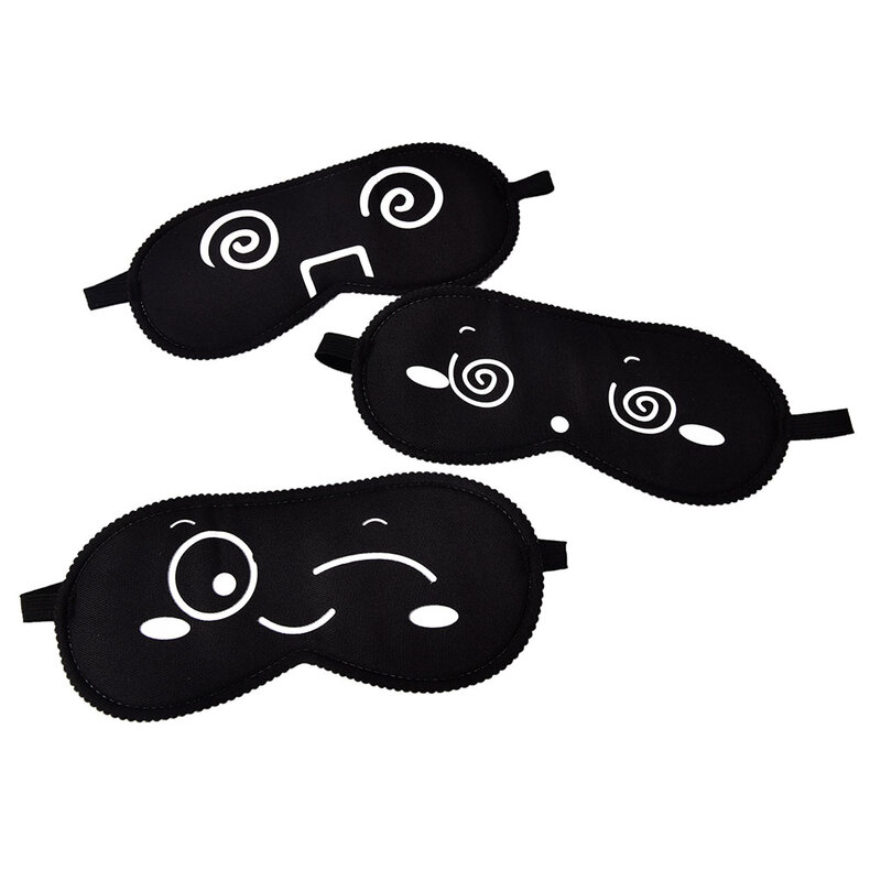 Cartoon Sleeping Eye Mask, Sombra preta, Atadura nos olhos para cuidados de saúde, 1pc