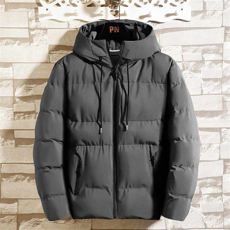 남성용 코튼 패딩 재킷, 캐쥬얼 의류, 플러스 사이즈 후드, 두껍고 따뜻한 파카 코트, 남성 아웃웨어, 가을, 겨울, 2024 신상