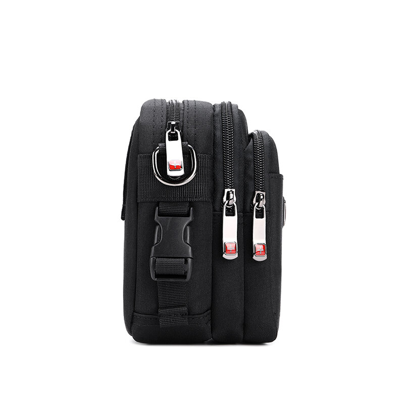 JANGEAR Men Shoulder Bag Casual Messenger Bags Waterproof Man Purse Zipper Crossbody Can Wear A Belt Multi-purpose Mini Belt Bag