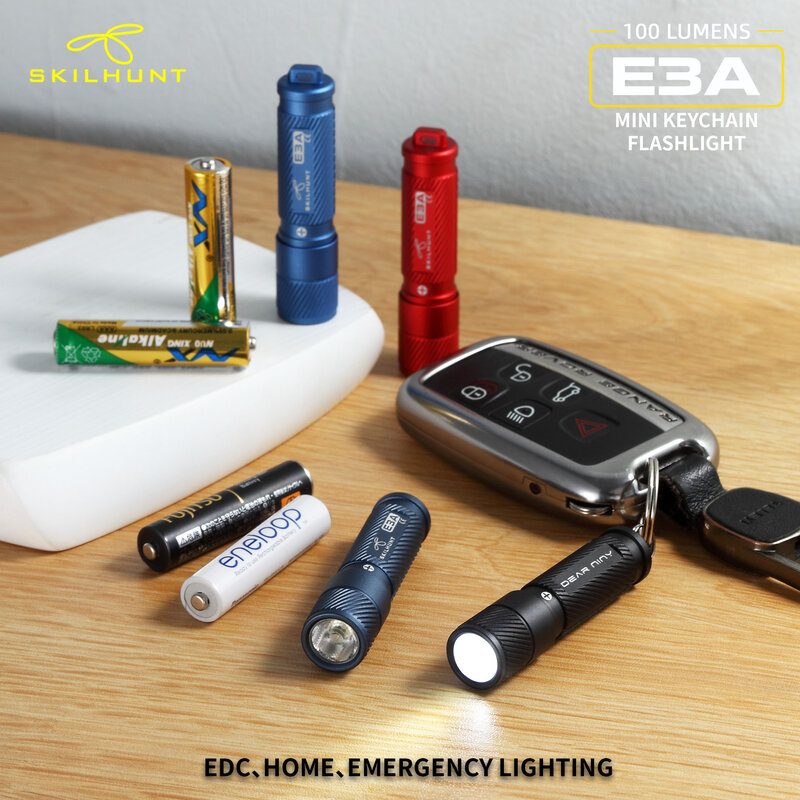 SKILHUNT E3A 100 Lumens AAA พวงกุญแจไฟฉาย LED Mini LED Key Light Poket ไฟฉายกลางแจ้ง Camping รายวันขี่จักรยานตกปลา