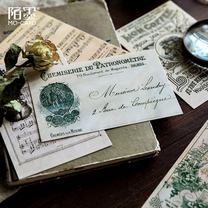 Journamm-carte postale animaux forêt ancienne, plantes, champignon, avec écriture Vintage créative, cartes de vœux, 30 pièces/boîte
