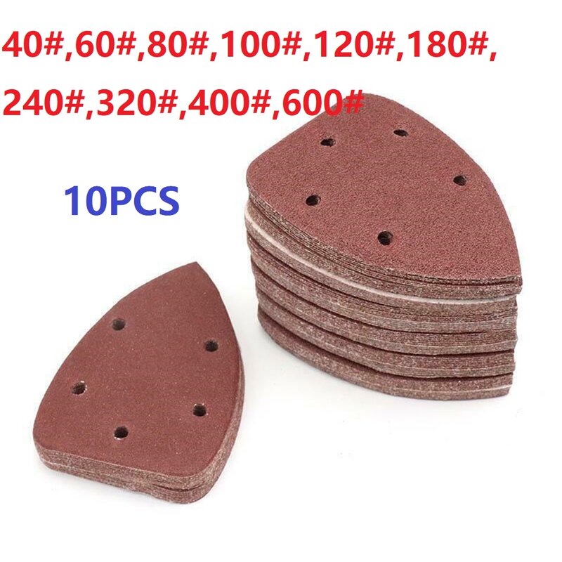 10PCS 140*90mm 5 Löcher Schleifpapier Dreieck Sand Discs Pads Power Polieren Werkzeug Dreieck Schleif Blätter 2020 neue Ankunft