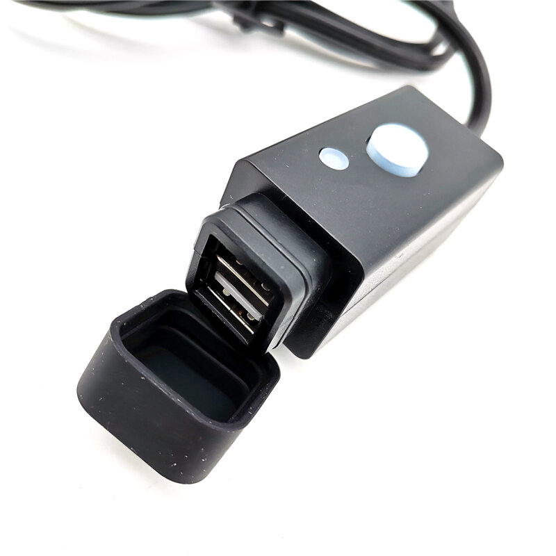 Adaptador LED impermeable para manillar de motocicleta SAE a USB, interruptor de empuje de cargador Dual