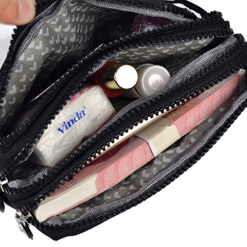 Geestock portafogli da donna portafoglio a 3 strati per borsa da donna pochette portamonete portamonete carte di tela chiavi ID borse per soldi tasca per il trucco