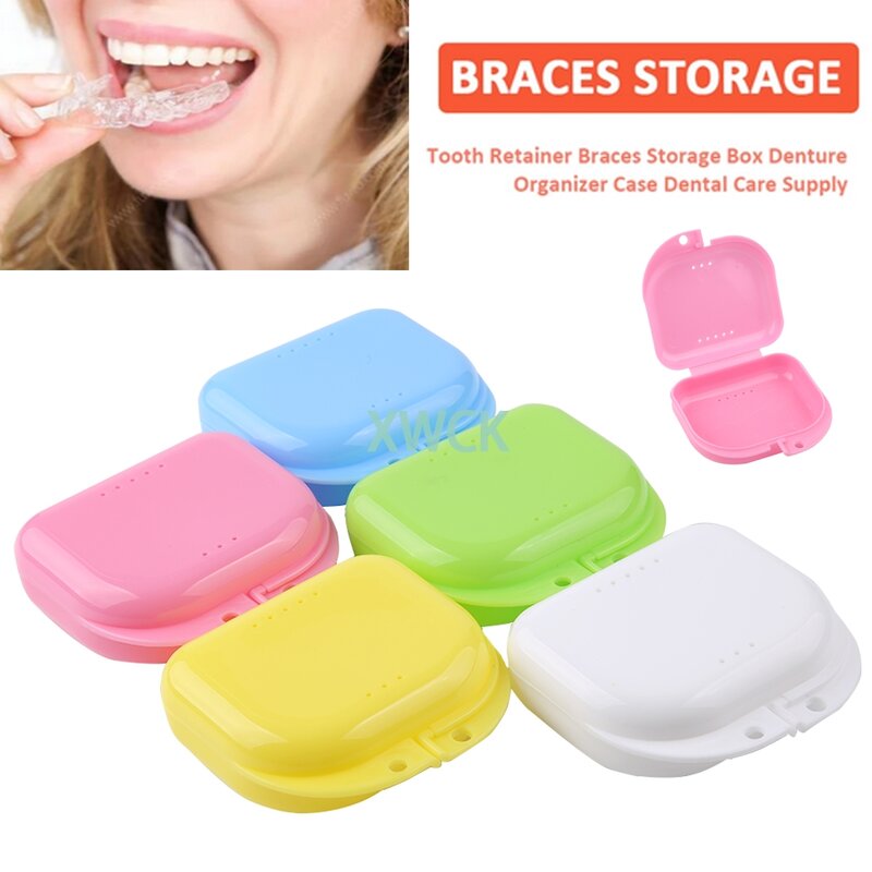Boîte de bain pour dentier 1 pièce, organisateur de fausses dents, conteneur d'appareils dentaires, boîtes de rangement, nettoyeur de prothèses dentaires, boîte de rangement