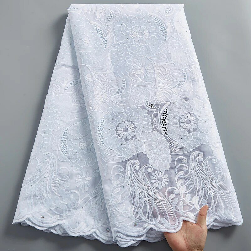 African Cotton Dry Lace Fabric Stones 2021 High Quality Bridal Embroidered  Nigerian Swiss Voile Lace In Switzerland Y2423