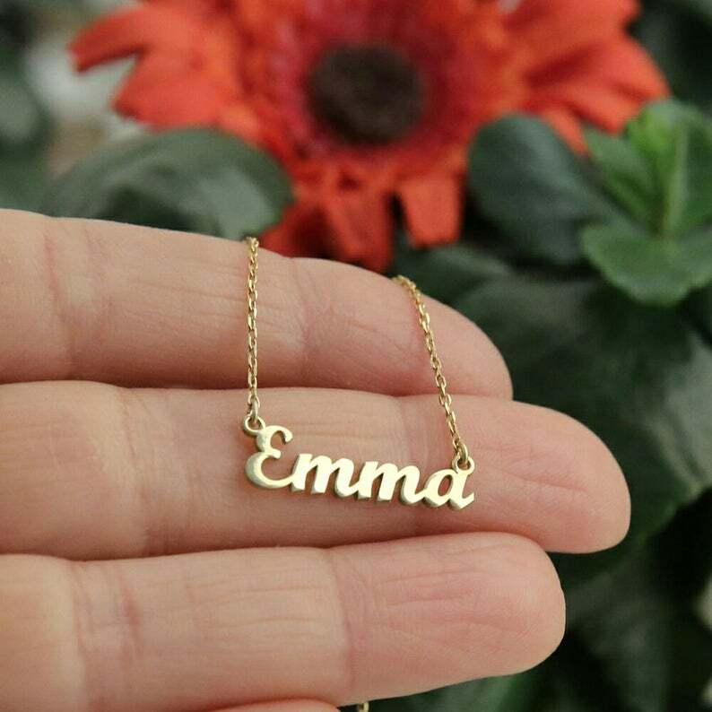 Emma Necklace Custom Gift Name Customized Stainless Steel Pendant Necklace Birthday Gift Christmas Gift for Mom
