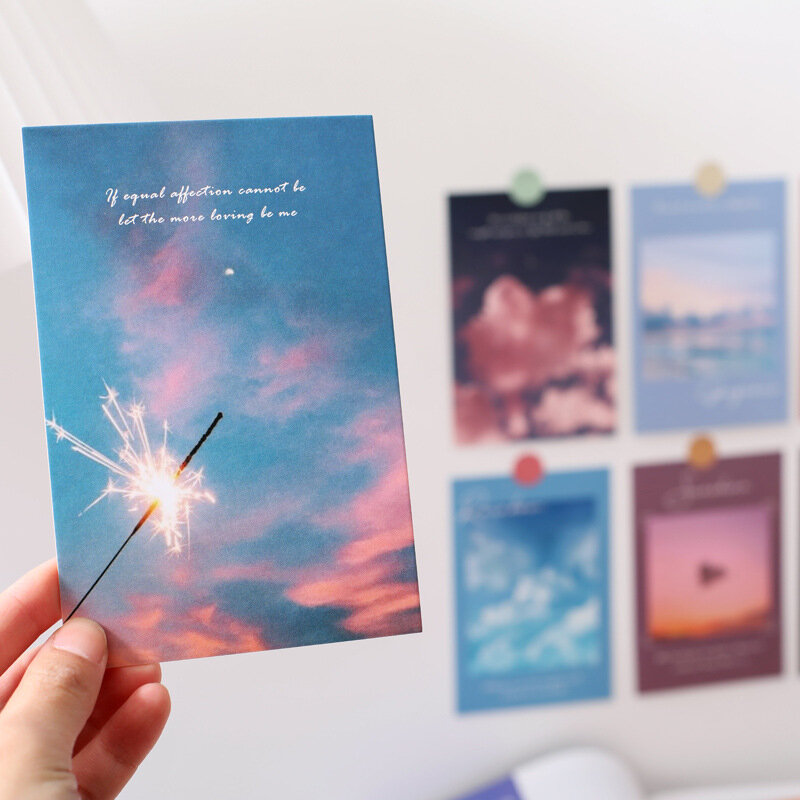 예술적 하늘 구름 장식 카드 일출 일몰 새벽 황혼 다채로운 엽서 홈 장식 Diy 포스터 벽 스티커, 15 장