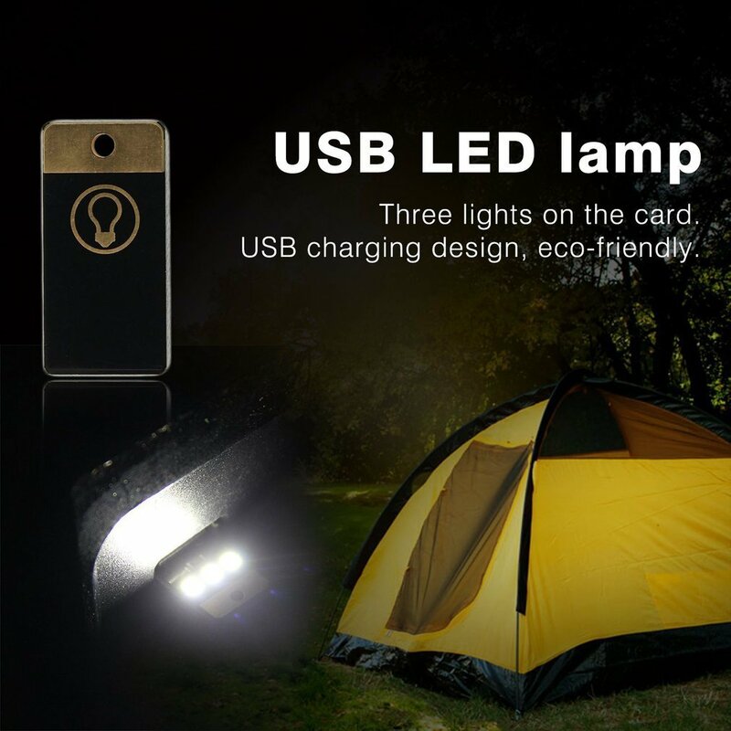 Miniluz LED USB para acampada, lámpara de luz blanca cálida de 0,2 W, potencia Ultra baja, 2835 Chips, 2 piezas