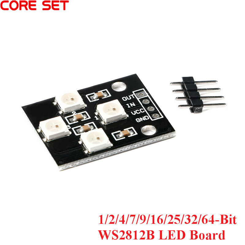 5050 RGB LED 원형 개발 보드, 풀 컬러 드라이브 램프 모듈, 전자 블록, 1, 2, 4, 7, 9, 16, 25, 32/64 비트, WS2812B, WS2812