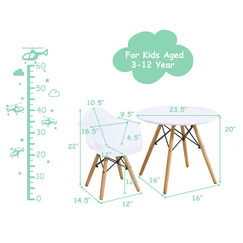 Kinder Lernen Esstisch & Stühle Set w/4 Stühle Solide Konstruktion 5 stück