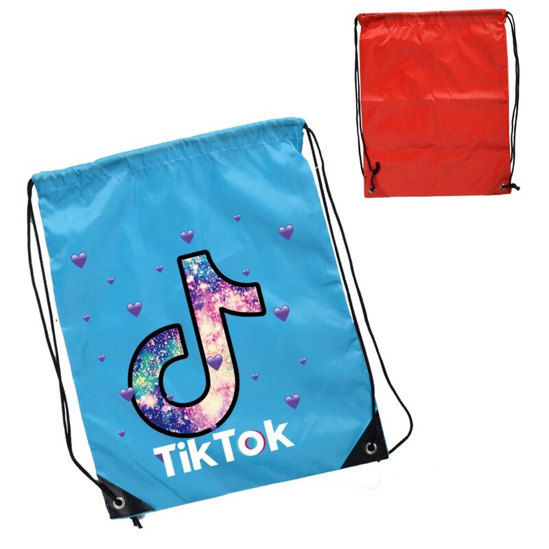 2020 새로운 패션 Tik-Tok Drawstring 가방 어린이 생일 파티 선물 가방 수영 패키지 완구 가방 스포츠 포켓 배낭