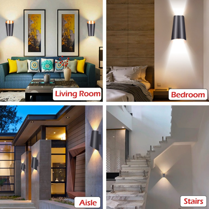 Lampu Dinding Tahan Air 10W Modern Minimalis Kreatif Luar Ruangan LED Lampu Halaman Gerbang Lampu Teras Balkon Taman Koridor Kamar Tidur