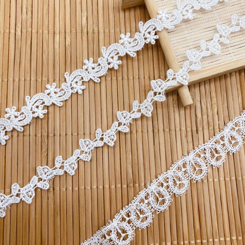 5Yards/Lot Embroidery Cute Wihte Flower Lace Fabric DIY Handmade Craft Garment Accessories Supplies