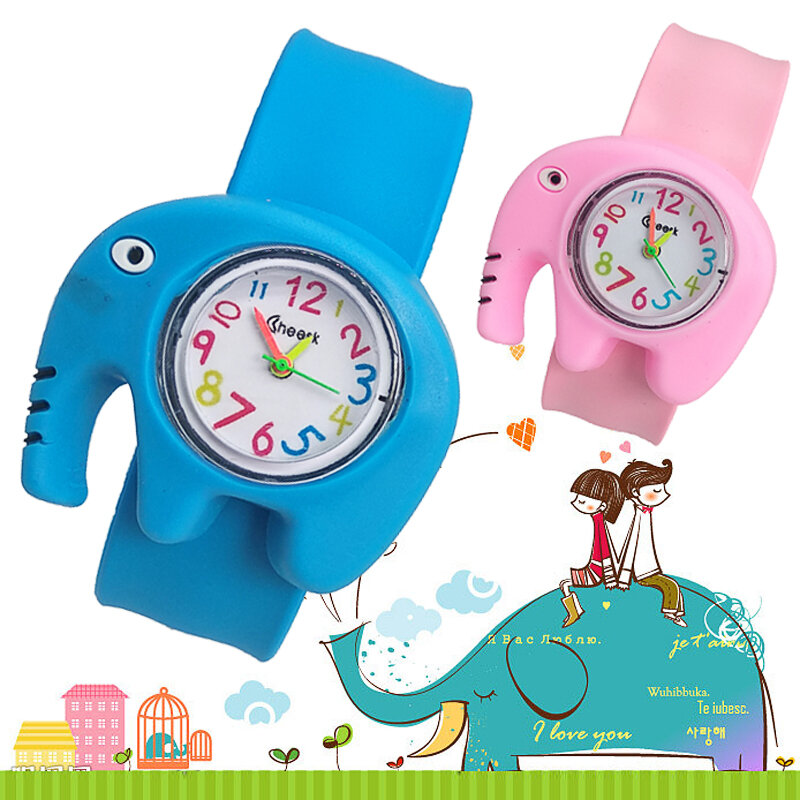 Cartoon Elefant Spielzeug Klopfte Kinder Uhren Jungen Mädchen Baby Weihnachten geschenke Kinder Digitale Uhr Geburtstag Geschenk Elektronische Uhr