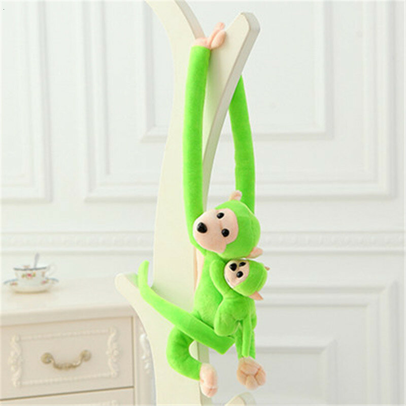 Lovely 70cm Son On Mother's Back Long Arm Tail Animal Monkey Stuffed Doll Plush Toys Baby Sleeping Appease Curtain Buckle