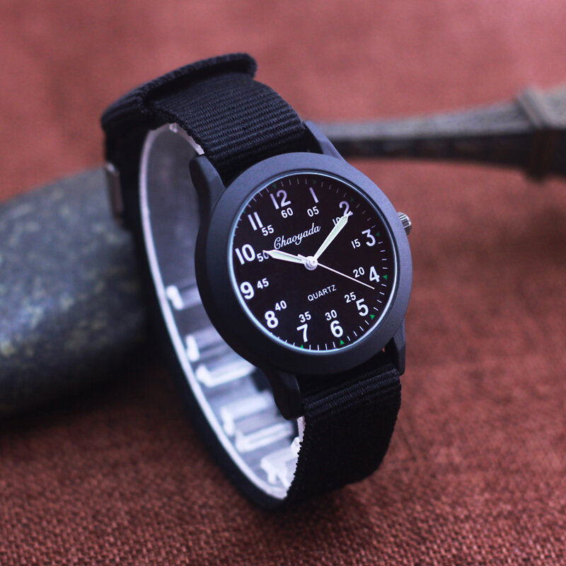 นาฬิกาข้อมือ Chaoyada ยี่ห้อชายนักเรียนการเรียนรู้ Time นาฬิกาควอตซ์หญิงกันน้ำนาฬิกาของขวัญเด็กผ้าใบแฟชั่นนาฬิกาข้อมือ