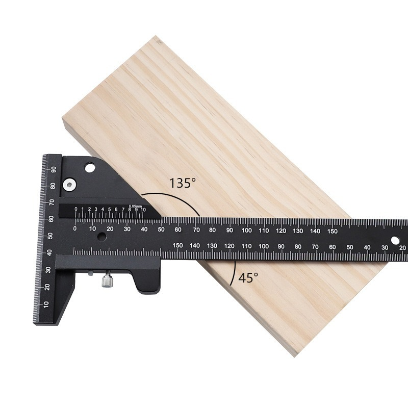 Righello di misurazione staccabile con disegno a T in lega di alluminio strumenti multiuso per la lavorazione del legno fai-da-te multifunzionali