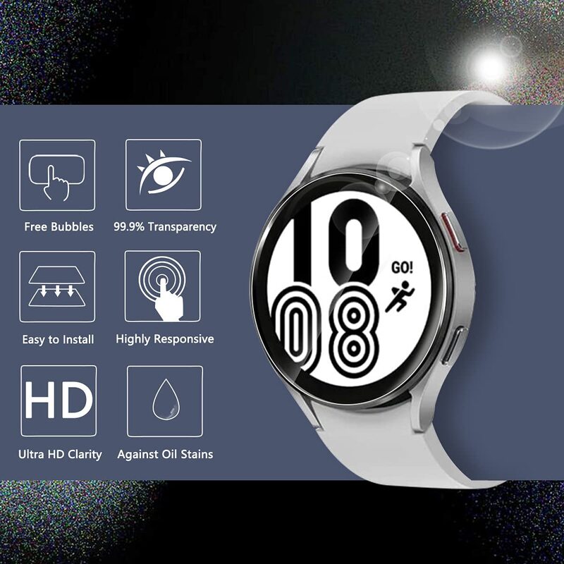 กระจกนิรภัยสำหรับ Samsung Galaxy Watch 5 4 40มม. 44มม. อุปกรณ์ป้องกันหน้าจอกันรอยขีดข่วนสำหรับ Galaxy Watch 5 Pro 45มม.