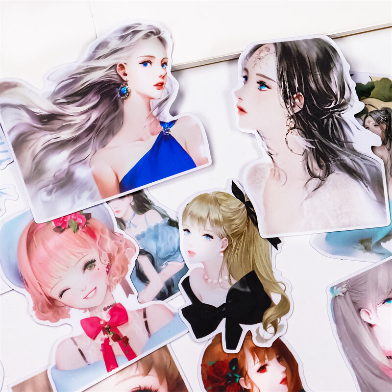 日本の漫画のハンドバッグ,女の子のための装飾ステッカー,ハートツール,防水,DIY,写真,素敵な,韓国語,19個