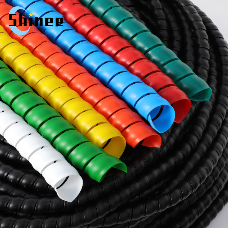 Organizador de línea de 1/2/5 metros, 8mm y 10mm, protección de tuberías, envoltura en espiral Flexible, Protector de Cable, funda de Cable