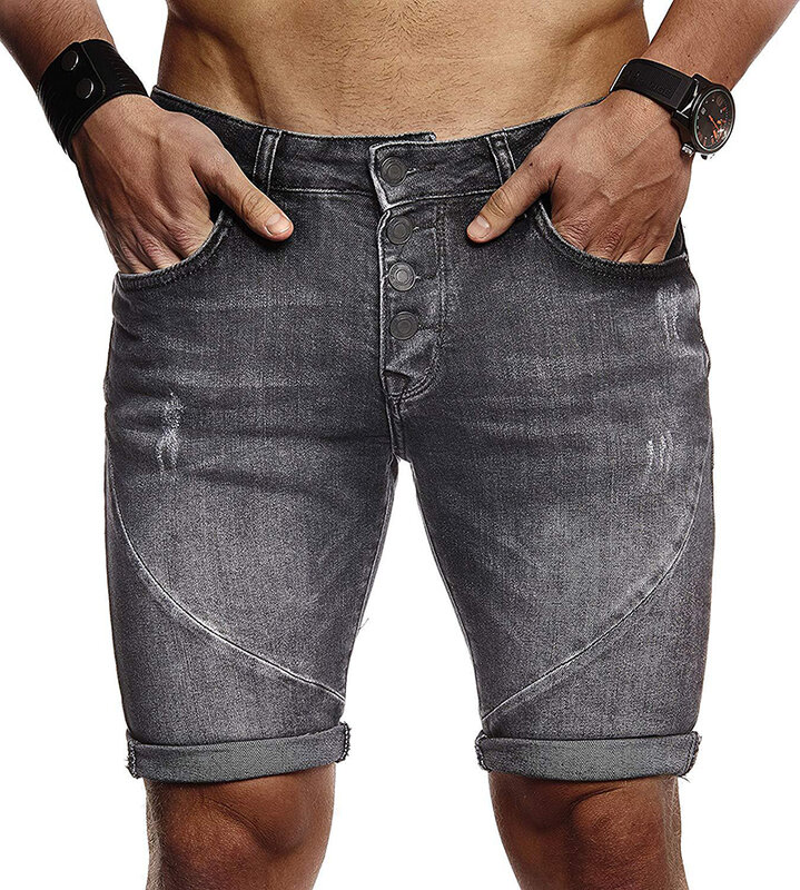 Pantalones cortos sexys para hombre, vaqueros a la moda, informales, nuevos
