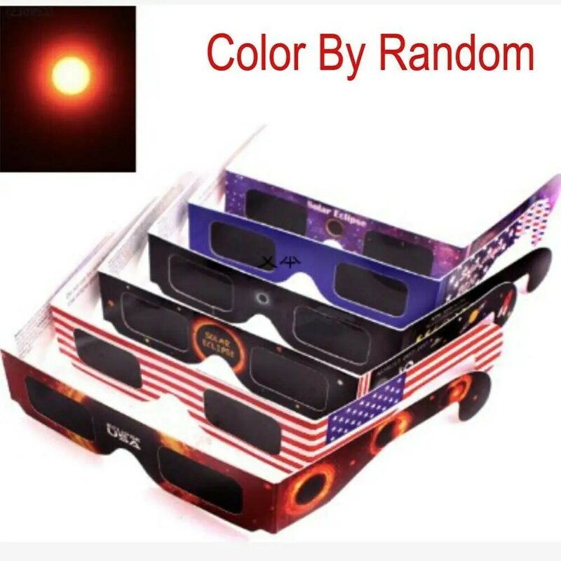Gafas de papel de Eclipse Solar Total, marco de visión, protege tus ojos del Eclipse Solar