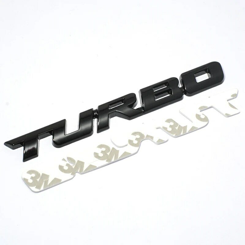 Universal 3D Alloy Metal Letter Car Emblema, emblema da motocicleta, adesivo decalque, decoração do corpo do carro, bagageira traseira, Turbo Decor