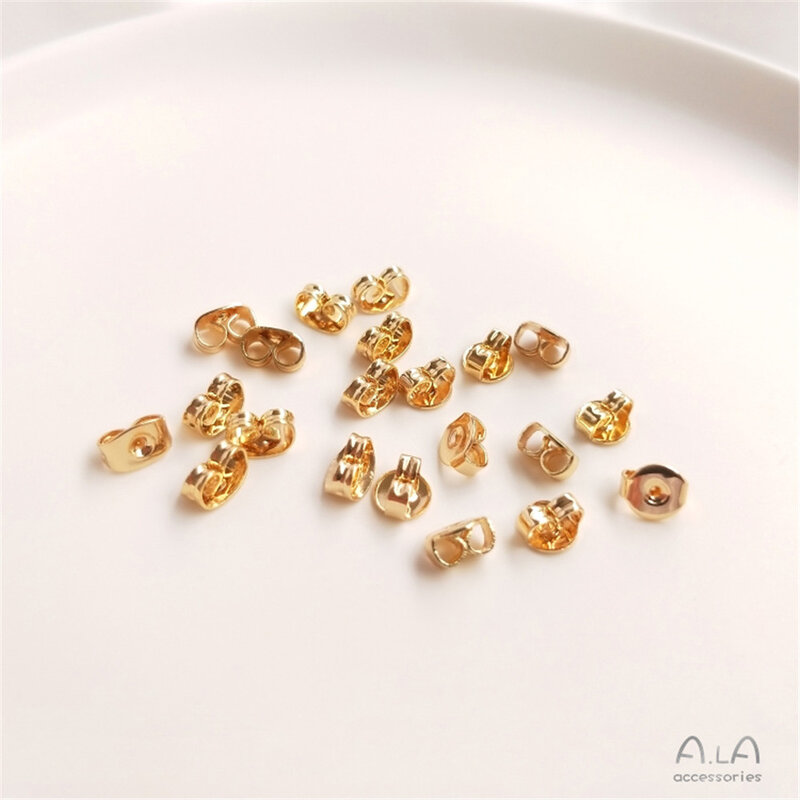 14K plated gold Accessories Ear-pin plug Butterfly earplug DIY handmade ear-pin buckle special material