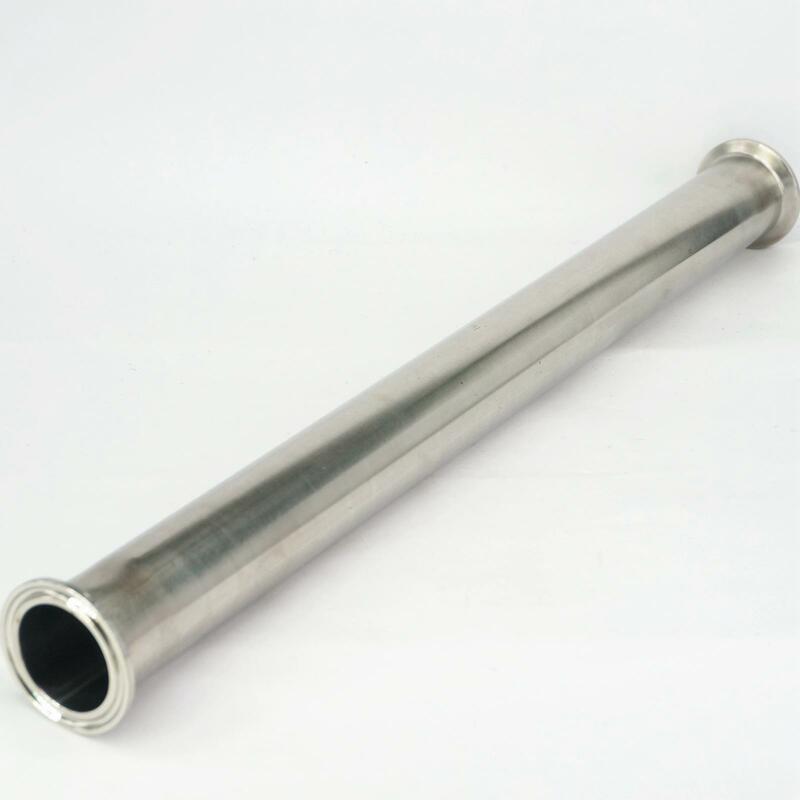 Tubo de carrete sanitario de acero inoxidable, abrazadera triple de 1,5 "x 38mm OD, longitud de 458mm(18") para Homebrew SUS304