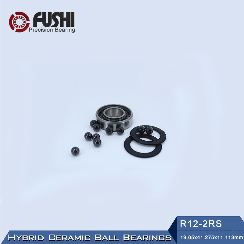 Rodamiento de cerámica híbrido R12, rodamientos de bolas 3NC R12RS, 19,05x41.275x11.113mm, 1 unidad