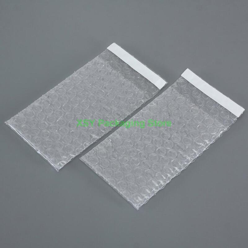 Mini bolsa de plástico tipo bolha com vedação automática, sacos plásticos de 100 "x 3" + 2.5 "(65x80 + 20mm), envelopes para embalar, revestimento interno, 0.8 peças