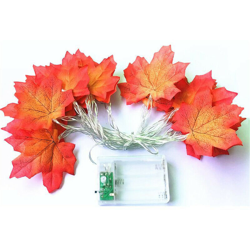 Guirlande lumineuse en forme de feuilles d'érable, 8Modes, 10M, 100led, féerique, décoration d'extérieur, pour noël, fête, Thanksgiving