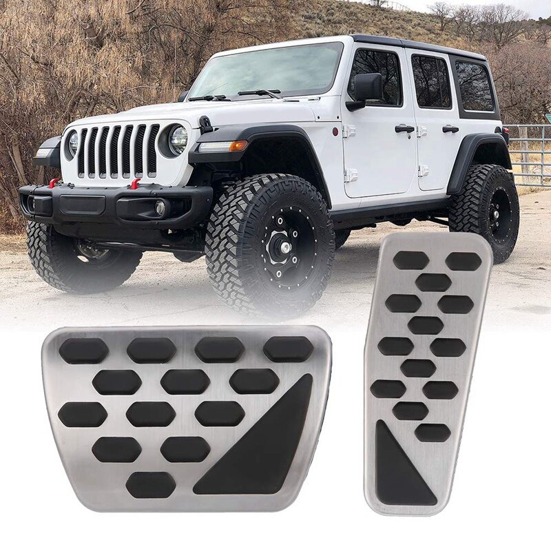 Комплект накладок на педаль газа и тормоза из нержавеющей стали для моделей Jeep Wrangler Jl 2018-2019, 2 шт.