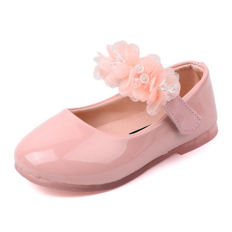 Crianças crianças sapatos de bebê meninas strass flores estudante antiderrapante encantador macio dança princesa elegante moda couro sapatos