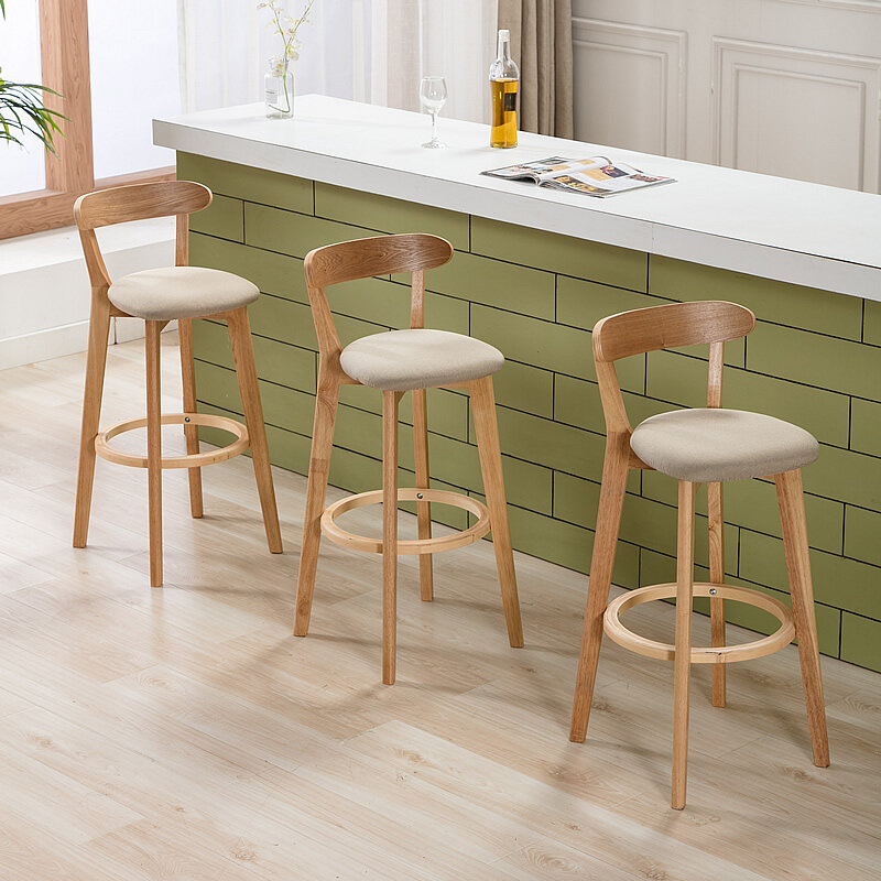 Kursi Bar Kayu Solid untuk Dapur dan Meja Tinggi Kursi Bangku Minimalis Modern Bangku Meja Bar Kursi Bar Belakang Bangku Tinggi