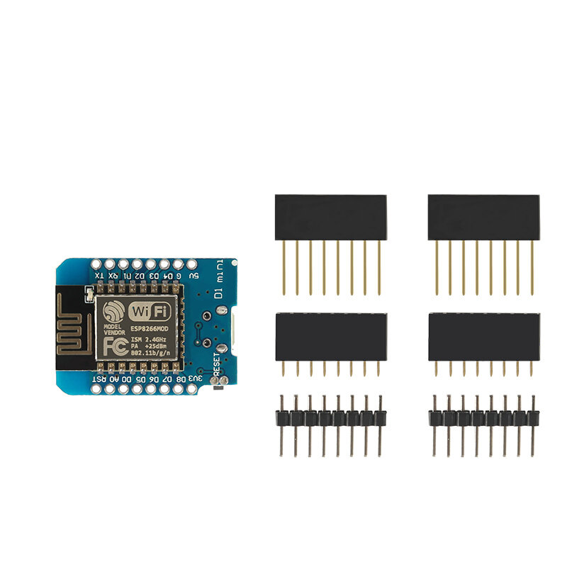 Mini Placa de Desenvolvimento WiFi com Pin, Micro USB, Módulo WeMos D1, 3.3V, 6Pcs, ESP8266, ESP-12, Wemos D1