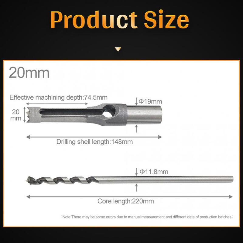 1 Piece 20mm Alloy Steel Square Hole Saw Woodworking Square Hole Drill Bits Mortise Chisel Wood Drill Bit with Twist Drill