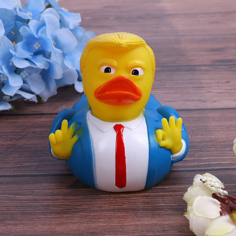 การ์ตูน Trump เป็ดอาบน้ำลอยน้ำ US President เป็ดยางเด็กของเล่นน้ำของเล่นฝักบัวเป็ดเด็ก Bath Float ของเล่น