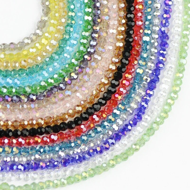 Jhnby Bola Segi Austria Kristal Manik-manik 3 Mm 200 Pcs Top Kualitas Bulat Bentuk Bola Longgar Beads untuk Perhiasan Membuat gelang DIY