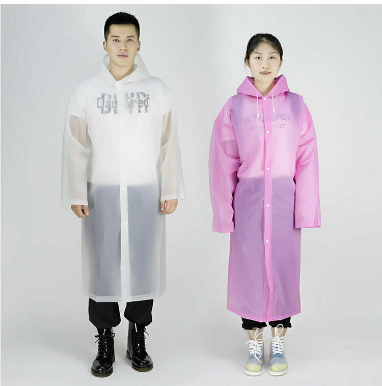 Chaqueta impermeable para hombre y mujer, impermeable de PVC transparente, Poncho con capucha, Color sólido, envío gratuito, 2019