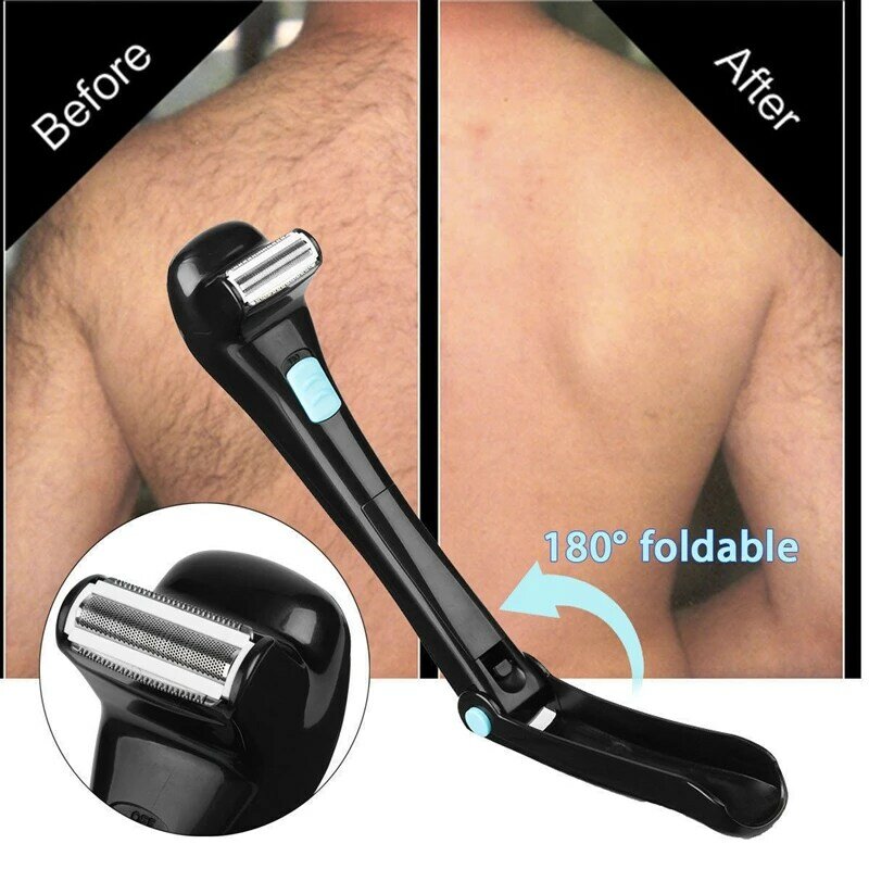 Afeitadora eléctrica plegable para hombres, máquina de afeitar de 180 grados con batería, removedor de pelo de mango largo