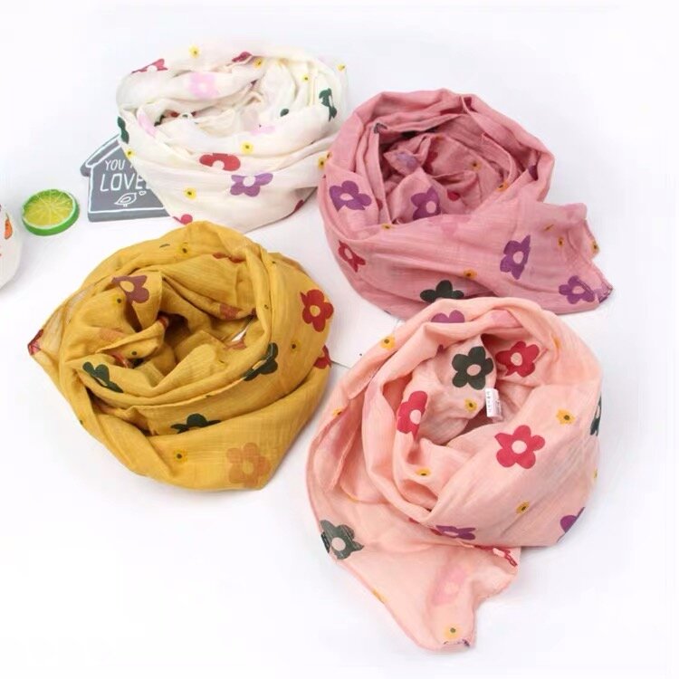 Bufanda de algodón y lino para niños, cuello fino, suave, de Corea, Primavera, Otoño e Invierno