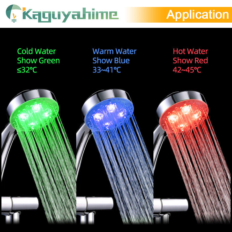 OK-B pengindera suhu hidroelektrik keran mandi LED Aksesori keran air pipa semprot untuk kamar mandi dapur lampu depan 3-7 warna