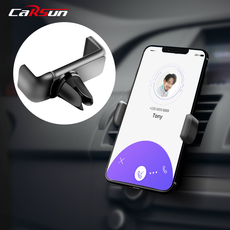 Supporto per telefono per auto Carsun Clip per montaggio presa d'aria per auto accessori per auto supporto per cellulare universale per interni supporto per telefono per auto in ABS