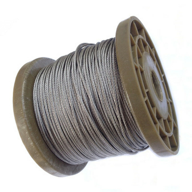 Cuerda de alambre Flexible de acero de 5 metros, Cable suave, tendedero de acero inoxidable transparente, diámetro de 1mm, 1,5mm, 2mm, 3mm, 7x7