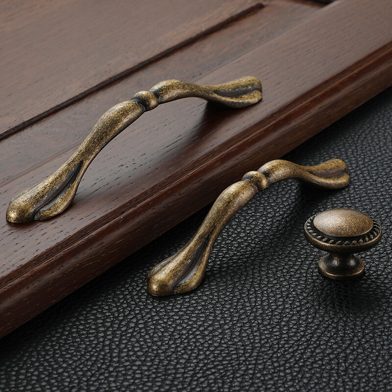 Ручки для шкафа в стиле ретро yuводостойкие, металлический античный латунный шкаф, 128 мм, ручка для двери, мебельные ручки
